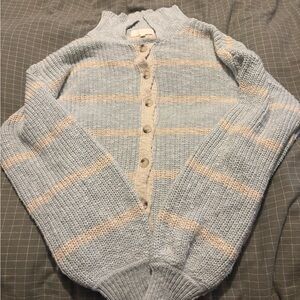 My Mum Made It Women's Striped Sweater - Light Blue and Beige